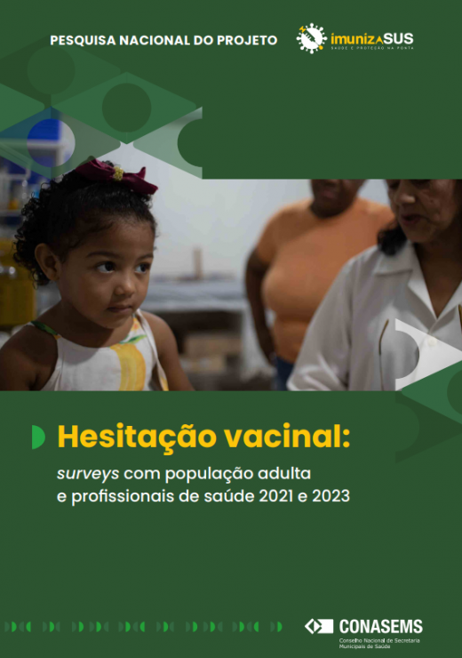 Capa de Hesitação vacinal: surveys com população adulta  e profissionais de saúde 2021 e 2023